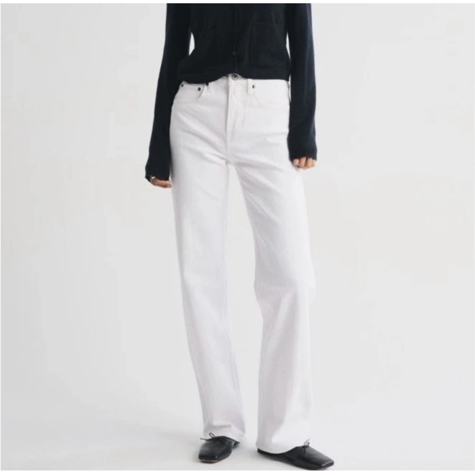 Abercrombie & Fitch The 90s Straight Ultra High Rise Jeans White Women's 31x32